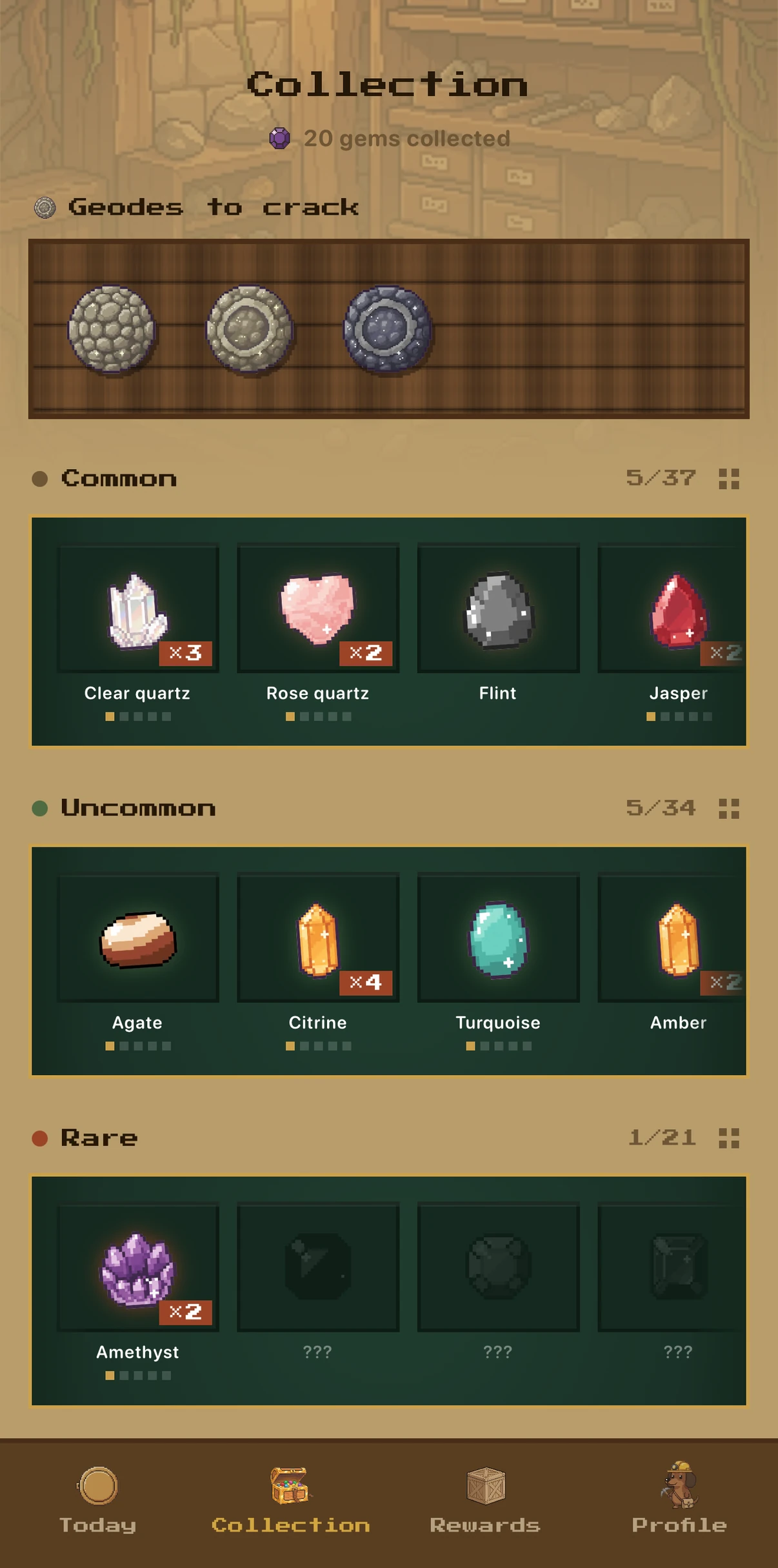 The collection: shelves of gems